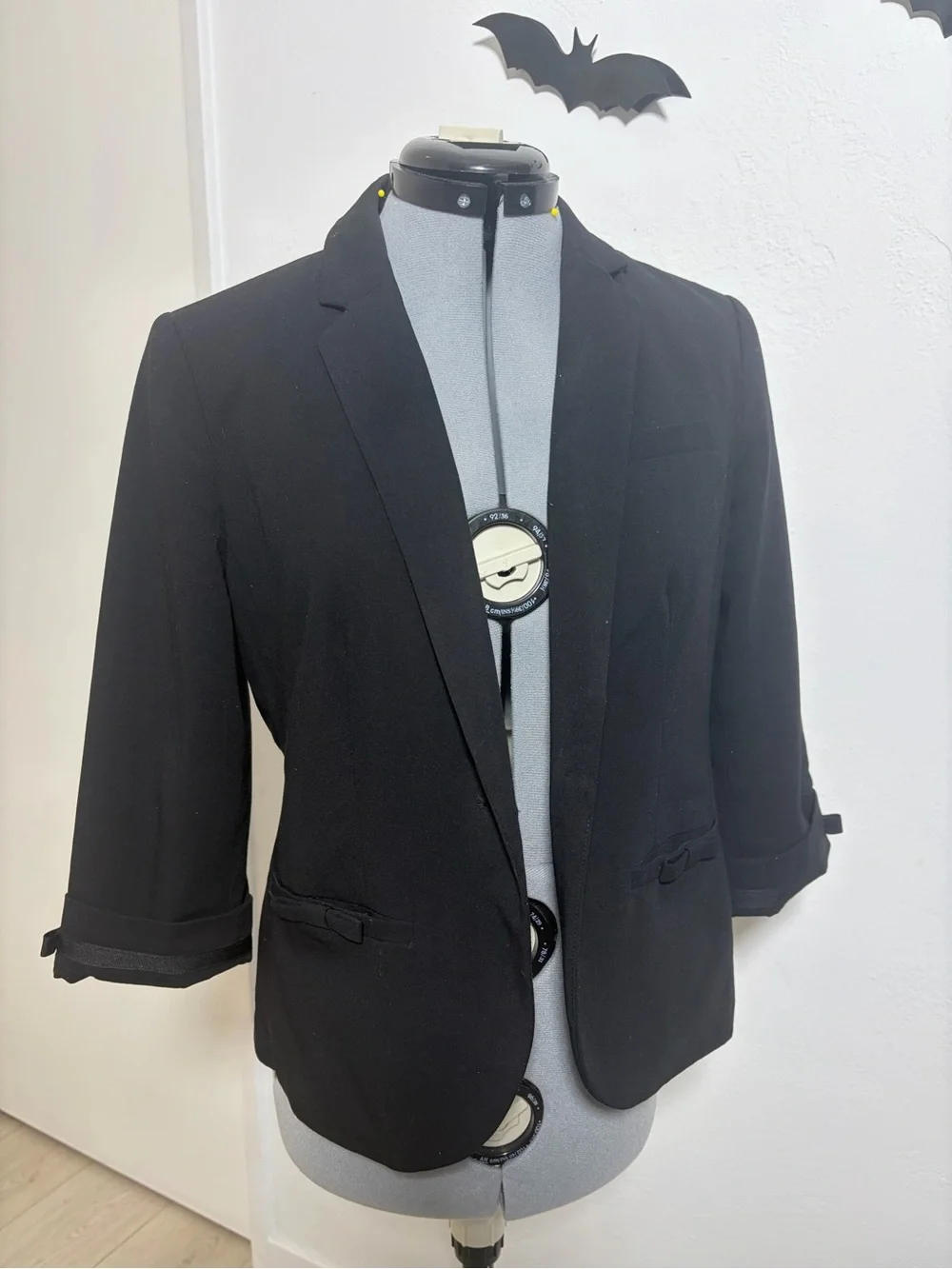 LC Lauren Conrad Black Women's Open-Front Blazer